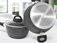 Juego De 3 Ollas y Sartenes Induccion Antiadherente - Vitroceramica Set Ollas Y Sartenes Batería Cocina Inducción Para Hervir Freír o Saltear Comidas Más Saludables Con Menos Aceite - details 0