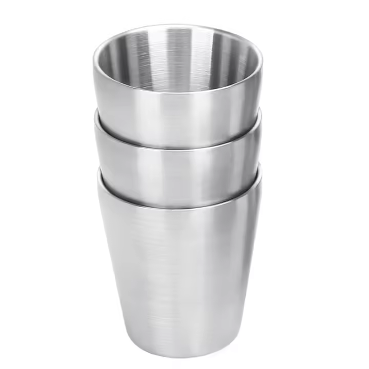 Juego De 3 Copas De Acero Inoxidable 304 Para Exteriores Y Camping Copas Plegables Portátiles Para Viajes Y Café Herramienta De Aventura Al Aire Libre - 1