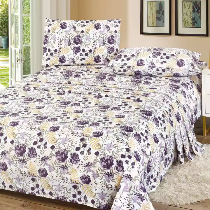 Textilwi - Juego de Sábanas Estampadas Poliéster para Cama 90/105/135/150 - Sábana Bajera Ajustable - Funda Almohada Suave y Cómodo - 1