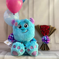 Peluche Monster De 26 Cm En Posición Sentada Animal De Peluche Suave Para Niños Y Niñas Regalo De Cumpleaños Para Niños Y Niñas - details 1