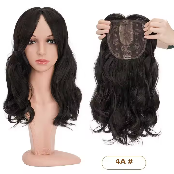 Benehair Extension De Cabello Sintético 18'' Con Franja Ondulado Corporal Para Mujeres Piezas De Cabello Adicional Volumen Longitud Base 6x6 Pulgadas - 1
