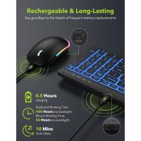 JOMAA Teclado Y Ratón Inalámbrico 2.4G Con Iluminación Colorida Recargable Multi-dispositivo Bluetooth Con Teclado Numérico - details 1