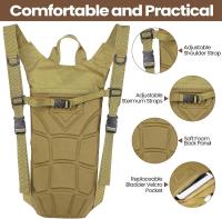 Mochila De Hidratación Deportiva Impermeable De Nylon Con Botella De Agua De 3 Litros Para Senderismo Ciclismo Escalada - details 7