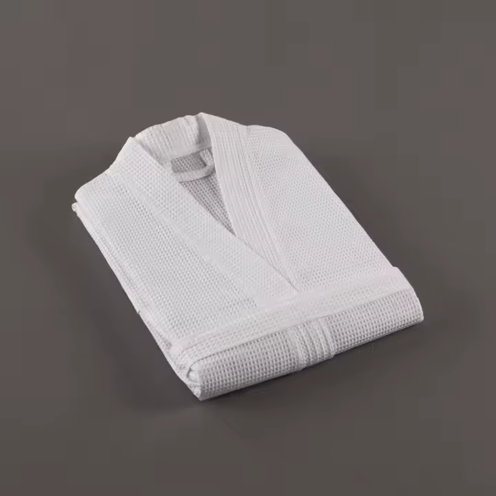 Albornoz 'Hotel 5*' Waffle 260 gsm, blanco, hotel, alta calidad textil y resistente al lavado industrial - 1