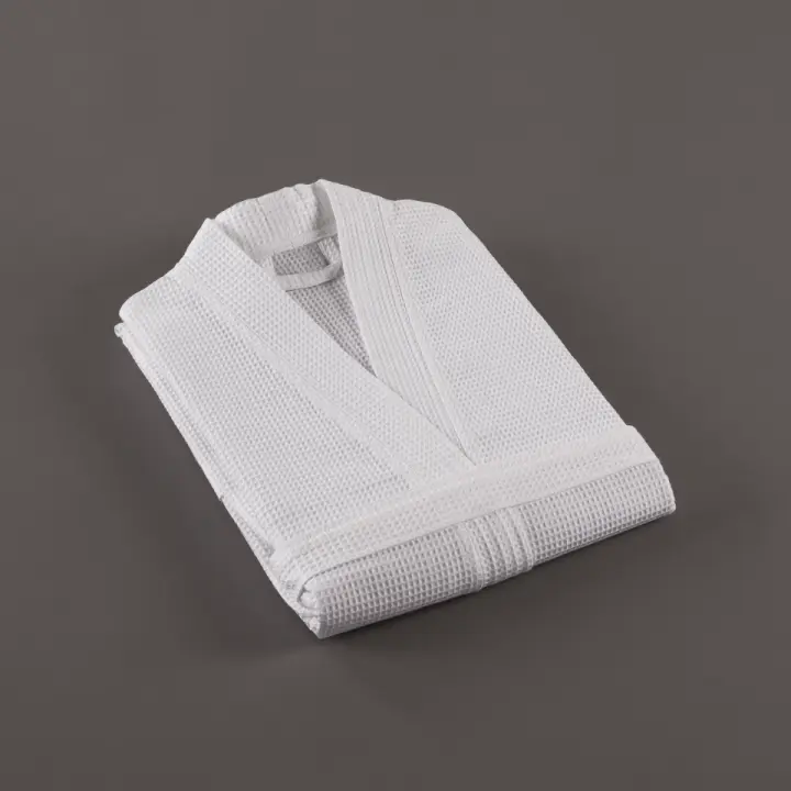 Albornoz 'Hotel 5*' Waffle 260 gsm, blanco, hotel, alta calidad textil y resistente al lavado industrial - 1
