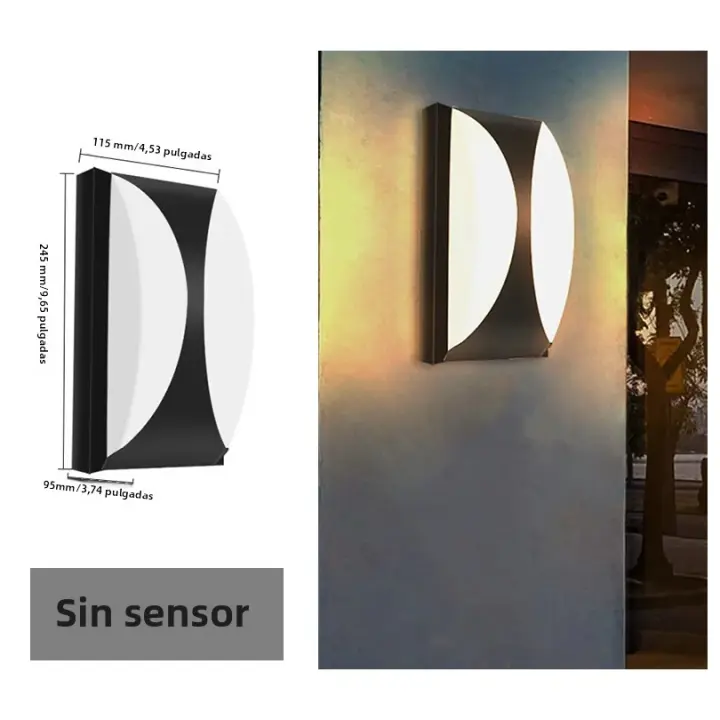 Lámpara De Pared LED Impermeable IP66 Para Exteriores Y Interiores Moderna Iluminación Para Hogar Balcón Porche Jardín Con Sensor De Movimiento AC85-265V - 1