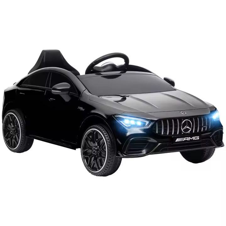 AIYAPLAY Coche Eléctrico para Niños de +3 Años Mercedes-AMG CLA 45 Carro Eléctrico Infantil con Batería 12V Mando a Distancia Faros LED Bocina Música y Ruedas Auxiliares - 1