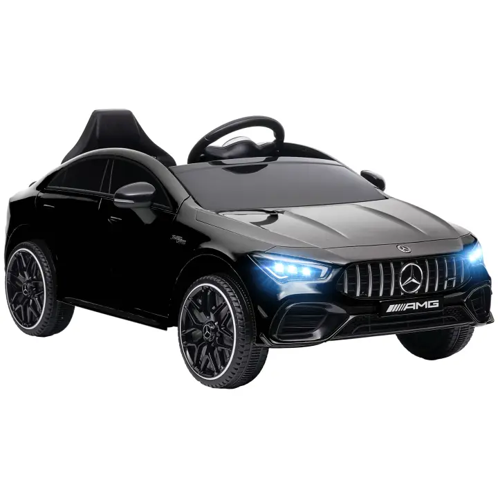 AIYAPLAY Coche Eléctrico para Niños de +3 Años Mercedes-AMG CLA 45 Carro Eléctrico Infantil con Batería 12V Mando a Distancia Faros LED Bocina Música y Ruedas Auxiliares - 1