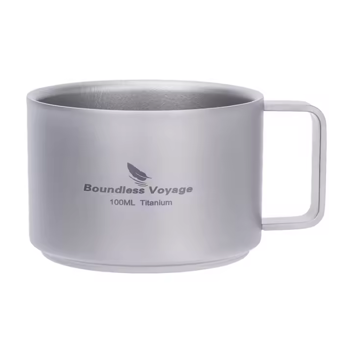 Taza De Camping De Titanio Boundless Voyage Doble Pared Mini Para Café 100m Ti3085D Resistente Al Agua Hervida Sin Desgaste - 1
