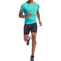 Camiseta De Compresión Para Hombre Verano Manga Corta Tiras Elásticas Moda Casual Camiseta De Poliéster Para Gimnasio Y Pista - details 4