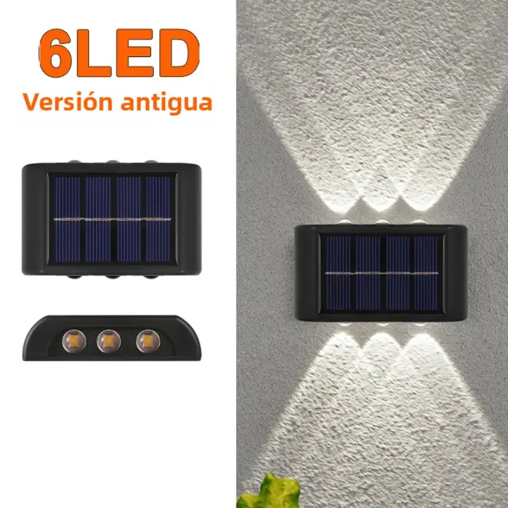 Lámpara De Pared Solar LED Impermeable Para Exterior Iluminación De Jardín Paisajística Para Pared De Patio Valla Escaleras Jardín - 1