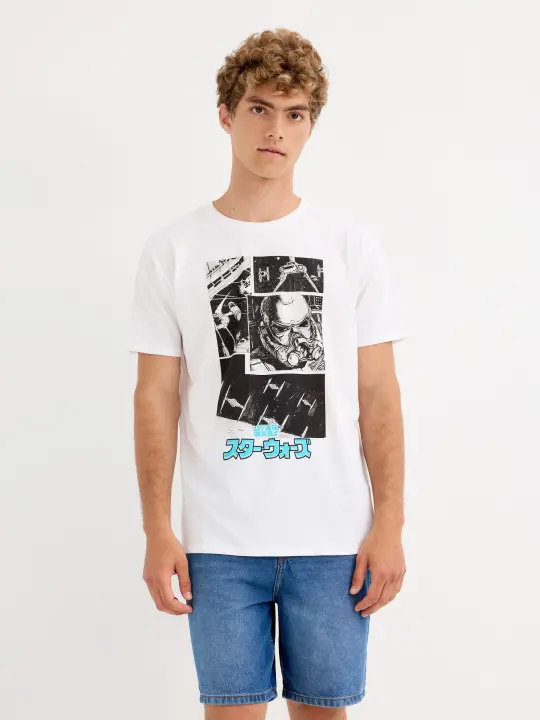 Camiseta Star Wars con diseño gráfico vibrante, corte recto, manga corta y cuello redondo INSIDE - 1