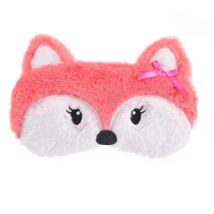 Divertida máscara de peluche para dormir, antifaz para los ojos, antifaz para mujeres, niños y niñas, ideal para viajes, dormir, zorro. - 1