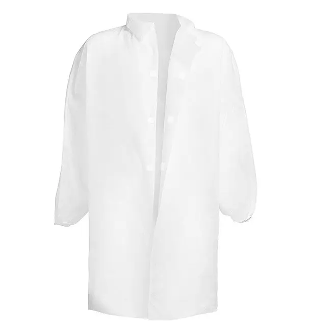 MONOUSO | Bata Industrial TST PP Con Velcro Sin Bolsillo Blanco 4XL (1 Ud) - 1