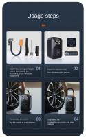 Compresor de aire de coche con cable/inalámbrico, bomba de inflado de neumáticos eléctrica para motocicleta, barco, bolas de neumáticos automáticas, 150psi - details 9