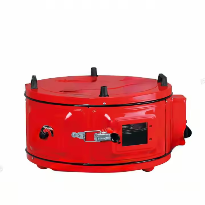 HORNO/ASADOR ELÉCTRICO REDONDO  Y 1 BANDEJAS DE ESMALTE, COLOR ROJO - 1