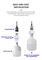 Soporte De Lámpara LED Convertible Inteligente Infrarrojo E27 Rango De Voltaje AC85-265V Con Control Remoto Imperdible Para Lazos - details 8