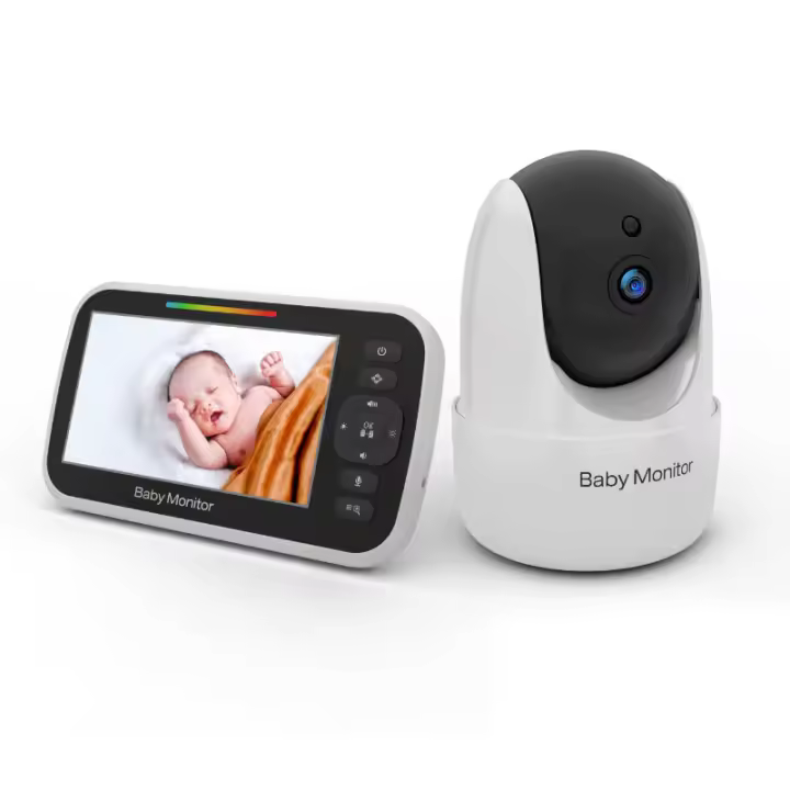 Monitor para bebés con 30 horas de batería, video con cámara y audio en una pantalla grande de 5 pulgadas, visión nocturna. - 1