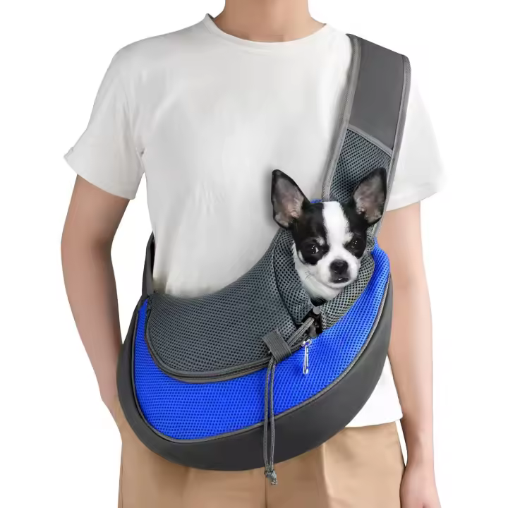 Portabebés Cuby Pet para perros pequeños y gatos, con cierre de cordón y gancho de seguridad con cremallera, triple diseño - 1
