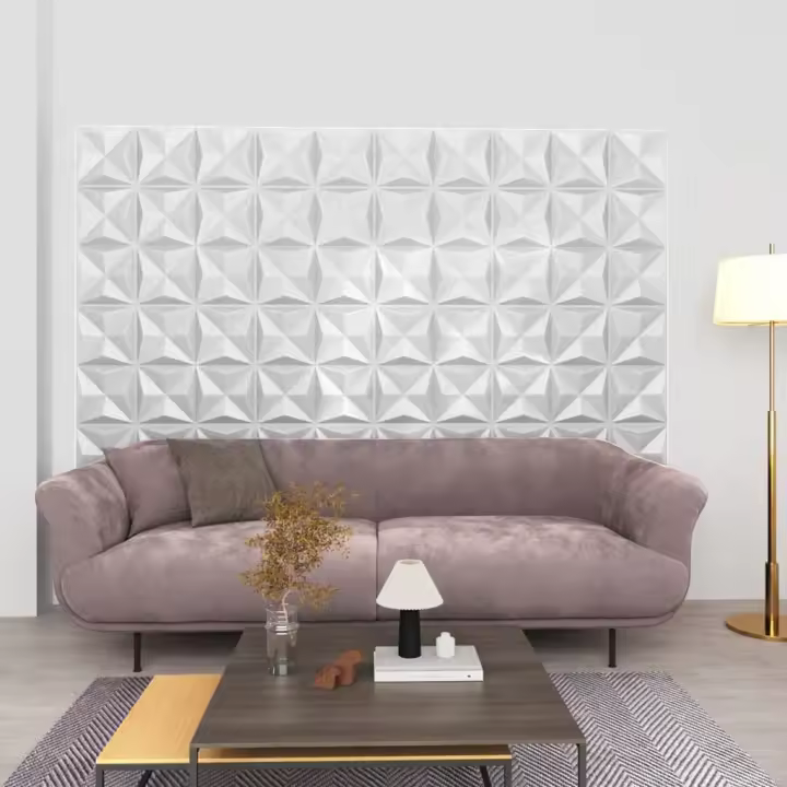 vidaXL Paneles de pared 3D 24 unidades blanco origami 6 m² 50x50 cm - 1