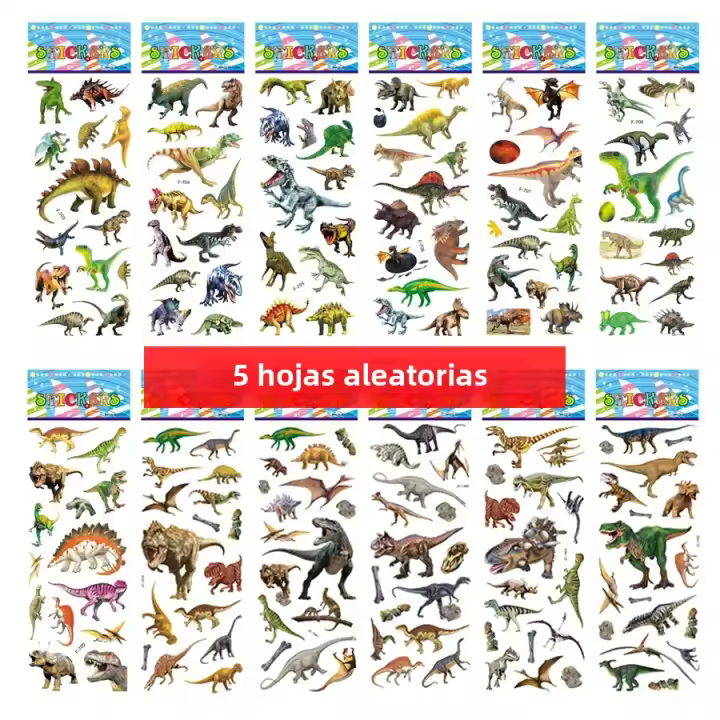 5 Hojas De Pegatinas Puff Para Niños Y Niñas Decoración De Scrapbooking Regalo De Cumpleaños O Año Nuevo Tamaño 21x7cm - 1