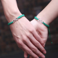 Pareja De Pulseras De Amor Infinito Hechas a Mano Para Hombres Y Mujeres Cadena De Cordón Tejida Con Encanto Joyería De Amistad - details 15