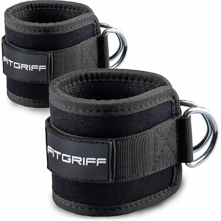 Correas de pie con almohadillas V1, paquete de 2, para entrenamiento físico en la máquina de cable, correas de tobillo F - 1