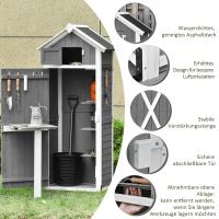Armaria de Jardín with Puertas y Techo, Caseta de Madera para artículos de seguridad, Gris, 78x52,5x182cm, ideal para guardarse cosas en El Jardín y Mesa plegable - details 2