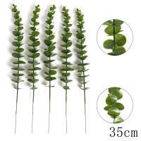 5/10Pcs Hojas De Eucalipto Artificiales Verdes Para Decoración De Boda Jardín Exterior Hogar Adornos De Mesa Corona Accesorios - details 31