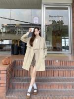 Abrigo De Trench Elegante Para Mujer plus Talla Primavera/Otoño Con Cierre De Cordón Estilo Coreano Casual Versátil Con Bolsillos - details 42