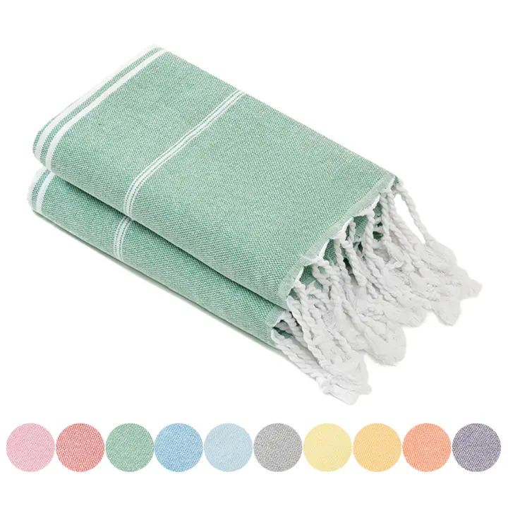 Toalla De Algodón Turca Para Cocina Con Borlas Nórdicas Toalla De Té Rectangular De Punto Tejida Accesorios De Baño Con Estilo Striped - 1