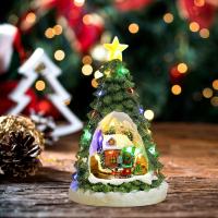 Adorno De Navidad Casa Brillante Con Música Y Tren Escena De Invierno Para Decoración De Hogar Oficina Escritorio Regalo Para Adultos Y Niños - details 3