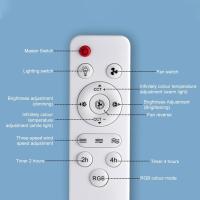 Ventilador de techo LED de 52 cm con luces, E26/E27, 40 W, luz con control remoto, 3 velocidades, temporizador, RGB regulable, 6 aspas, lámpara para dormitorio, sala de estar y oficina. - details 9