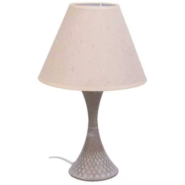 WANDERLUST DECO Lámpara de Mesa de Metal Gris 23x23x38h Cm - Toque Moderno - Iluminación Suave - 1