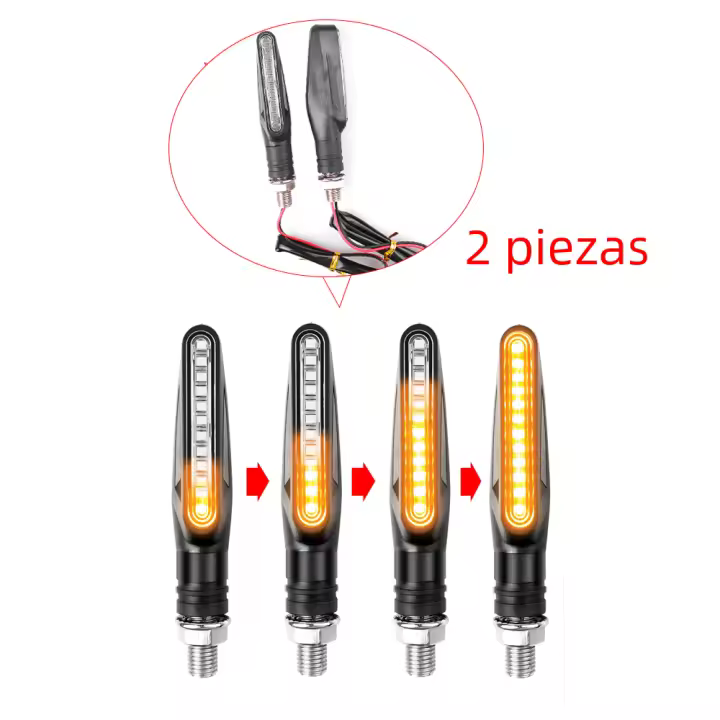 Luces De Señalización LED Para Motocicleta Indicadores Direccionales Luz De Frenado Trasera Lámpara DRL De Parada Flasher - 1