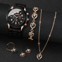 Set De 6 Relojes Para Mujer Casual Con Correa De Silicona Y Diamantes En Forma De Corazón Relojes De Cuarzo Analogos Sin Caja - details 4