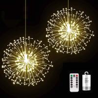 Decoraciones De Navidad Dandelion Fireworks Lamp Luces LED Cadena 200 LEDs Control Remoto 8 Modos Guirnalda De Navidad Multicolor - details 0