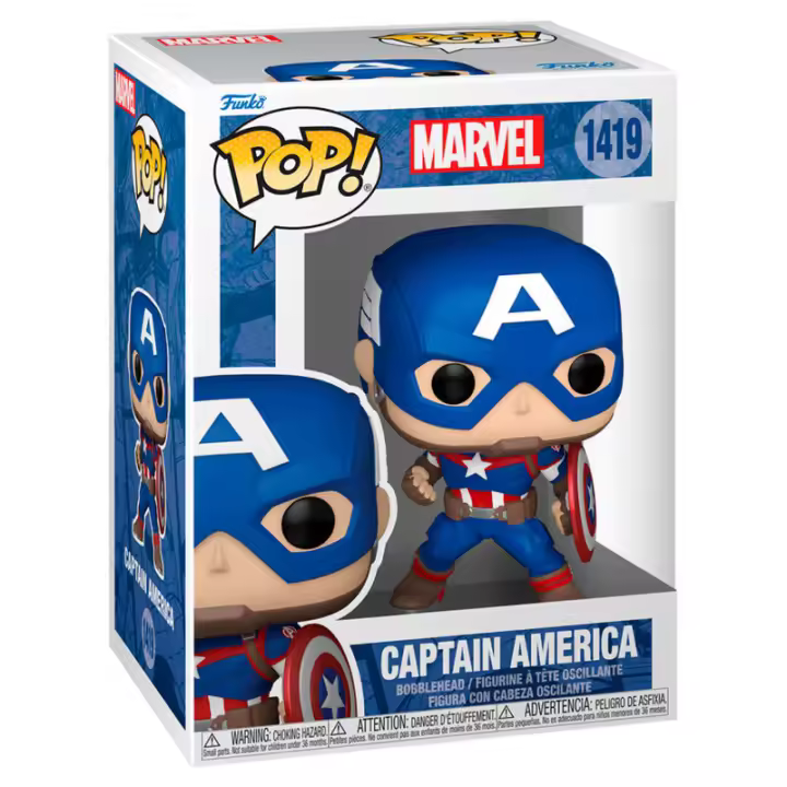 Figura Pop Marvel Capitan America Classics-Figura de Vinilo Coleccionable - Idea de Regalo- Mercancia Oficial - Juguetes para Niños y Adultos - Movies Fans - Muñeco para Coleccionistas y Exposición - 1