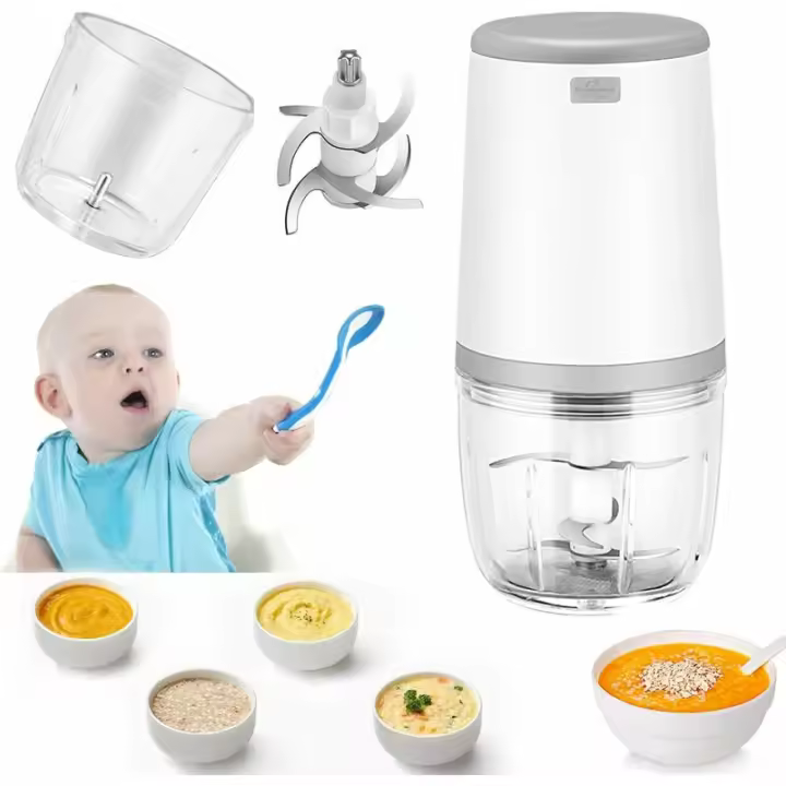Mini Batidoras para Bebé, Mini Procesador de Alimentos, Batidora Bebé 300ml, Mini Picadora Eléctrica, Mini Procesador de Alimentos con Carga USB, Batidora Eléctrica para Niños, Fabricante de Alimentos para Bebés - 1