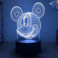 Lámpara Nocturna 3D Mickey Mouse LED Cambio De Color 7/16 Colores Decoración De Habitación Juguetes Para Niños Regalo De Cumpleaños - details 12