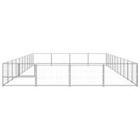 vidaXL Perrera Plateada 40 m² Acero Jaula Perros Recinto Cachorro Mascotas - details 2