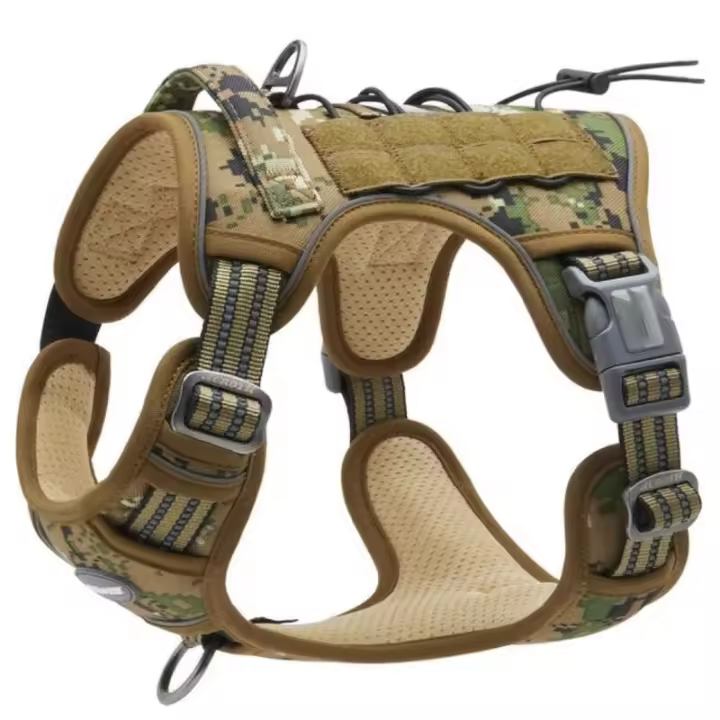 Equipo Militar Tamaño XL, Camuflaje Woodland, Equipamiento Antineumático para Perros - 1