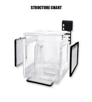 Caja De Acrílico Para Acuario Con Red De Acero Inoxidable Y Sistema Pneumático Para Incubación Y Cría De Pez Pequeña Habitación De Cría Ornamental - details 6