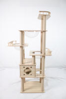Cature, Árbol para Gatos, 185 cm de Altura, Rascador Multinivel con Casa y Plataformas, Color Beige, 60cm*50cm*185cm - details 0