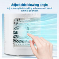 Aire acondicionado portátil, mini enfriador de aire 3 en 1, ventilador silencioso, 3 velocidades, 2 modos de pulverización, 600 ml, con asa, ideal para dormitorio y oficina, anillo de luz ambiental. - details 15