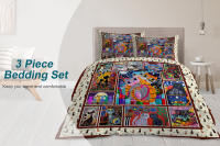 Juego De Cama Para Gato Colorido Con Funda De Edredón 3 Piezas Edredón Y 2 Fundas De Cojines Moderno 100% Poliéster Cómodo - details 0