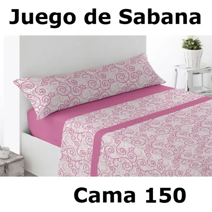 Juego Sábanas para Cama De 150, 3 Piezas ,Sábana Bajera, Encimera, Funda de Almohada,microfibra 100% poliester,cm,fespu - 1