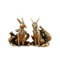 Estatua De Zorro De Latón Miniatura Figura De Escritorio Decoración De Hogar Escultura De Animal Adorno De Oficina - details 7