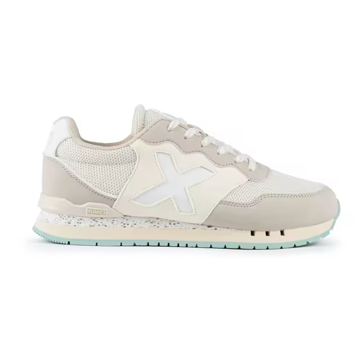 Zapatillas Munich Dash Beige y Blanco para Mujer - Estilo Retro y Comodidad Urbana - 1