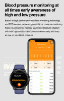 Smartwatch ECG función ECG, 1,43 pulgadas ultra retina 466 * 466 pantalla táctil completa, llamada bluetooth, la medición no invasiva de glucosa, temperatura corporal, oxígeno en sangre, control de la presión, la formación respiratoria - details 12